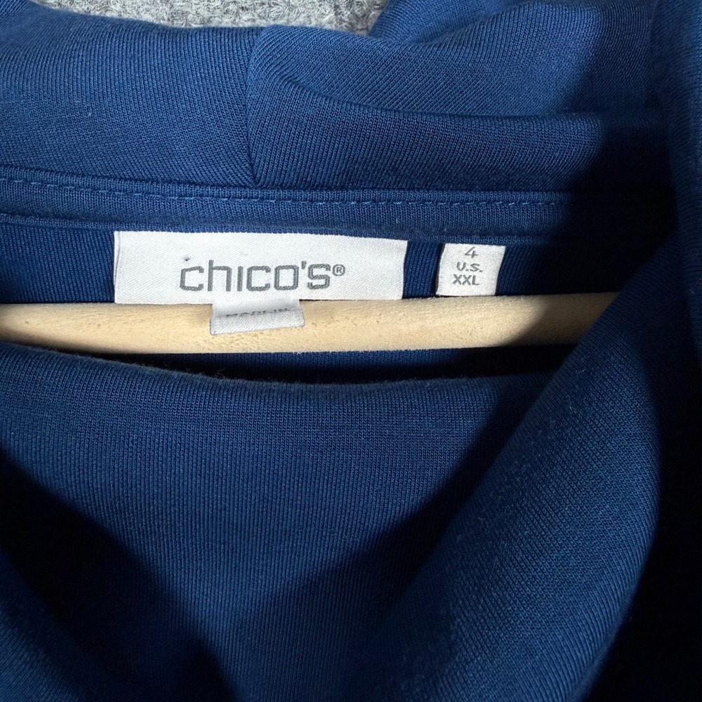 Chico's Womens 4 US XXL Hoodie Pants Set Blue Pullover Vacation Casual Stretch - Picture 4 of 16
